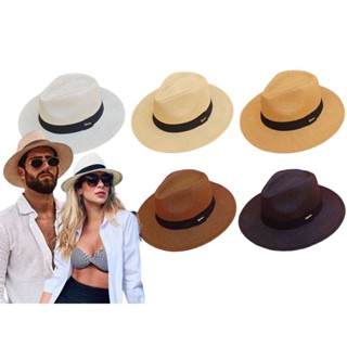 CHAPÉU MODA PANAMÁ SHANTUNG FEDORA PALHA FAIXA PRETA QUALIDADE PROMOÇÂO