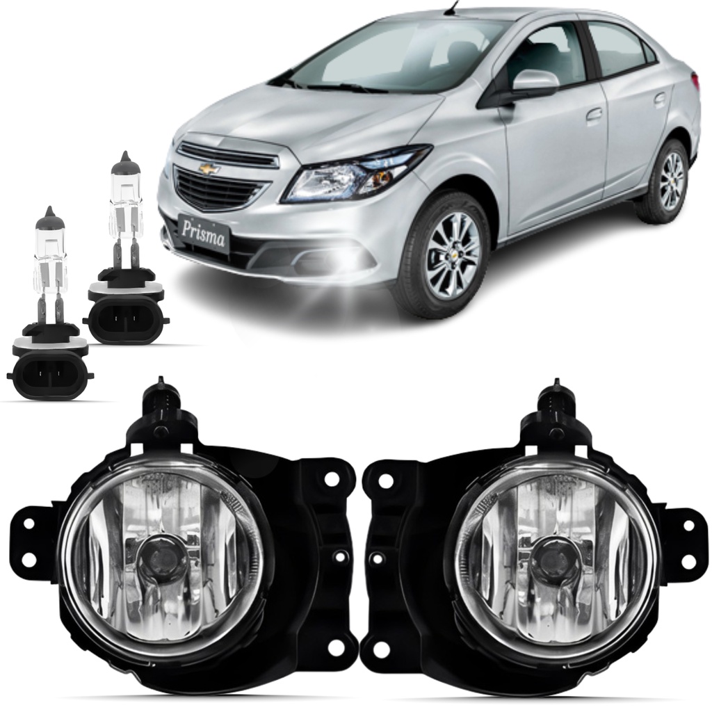 Par Farol Milha Chevrolet Prisma 2013 2014 2015 + Lâmpada em Oferta na Shopee