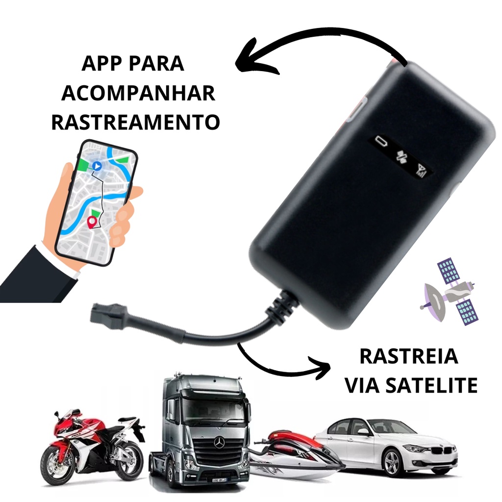 Rastreador Veicular Localizador Gps Para Carro Moto Funciona Com Chip Comum