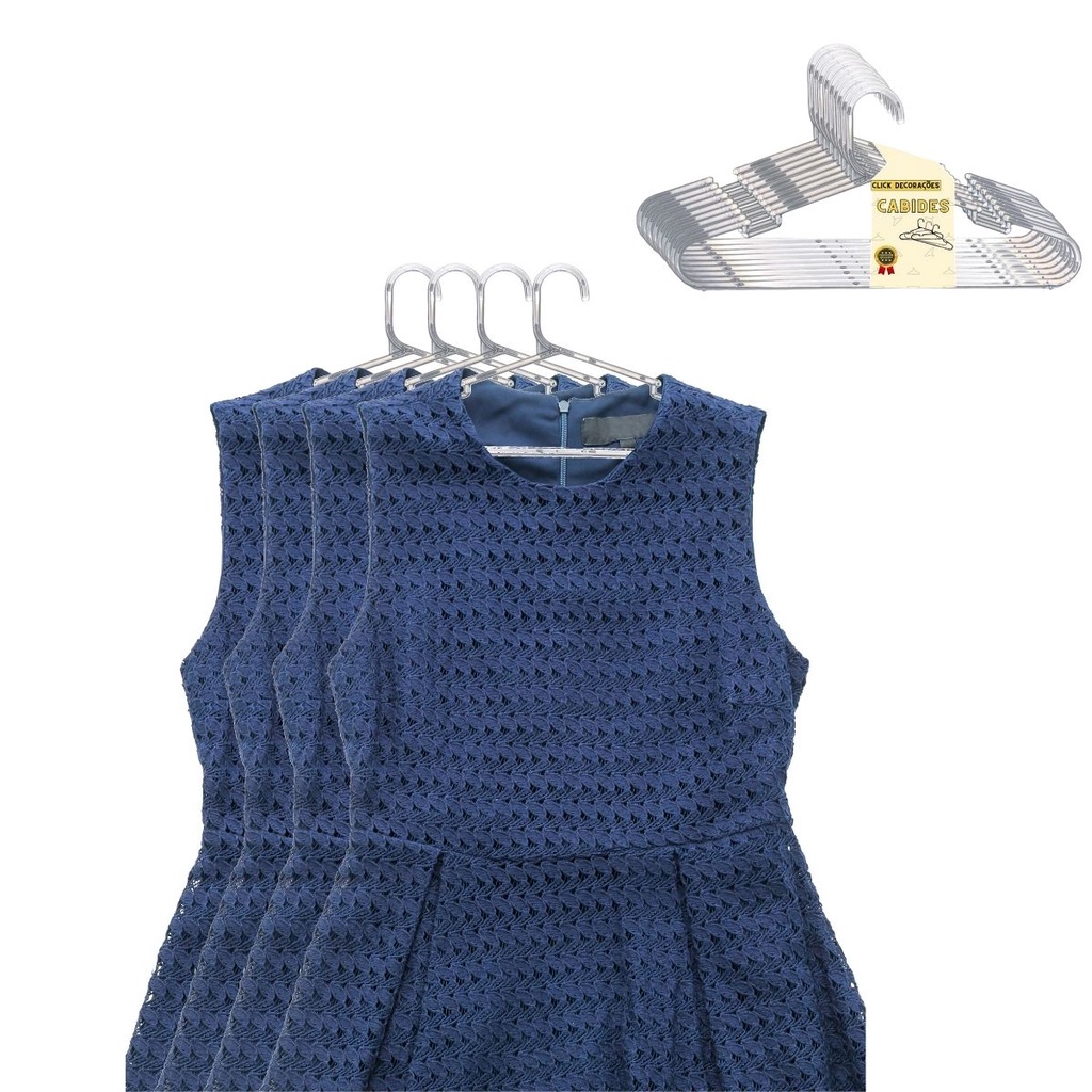 Kit Cabide Acrílico Transparente Infaltil Expositor Para Roupas — imagem 2 de 2