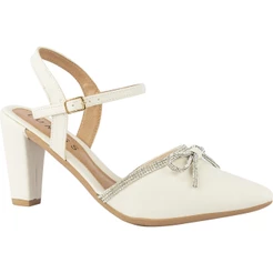 Scarpin Feminino Lumiss Bico Fino Salto Alto Fino Laço em Strass Brilho Cristal Confortável Luxo Saltinho Macio