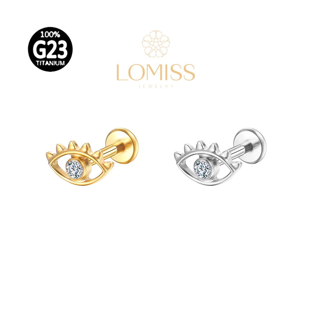 Piercing Helix Tragus Conch Boca Medusa Labret Titânio G23 Pvd Olho Zircônia Lomiss piercing em Oferta na Shopee