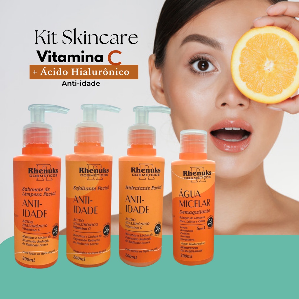 Kit Skincare  Vitamina C  Anti idade Clareador Rhenuks