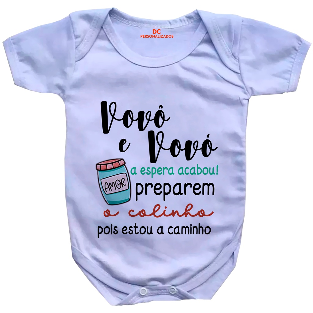 Roupa Body Bebê Revelar Gravidez Vovó e Vovô #66