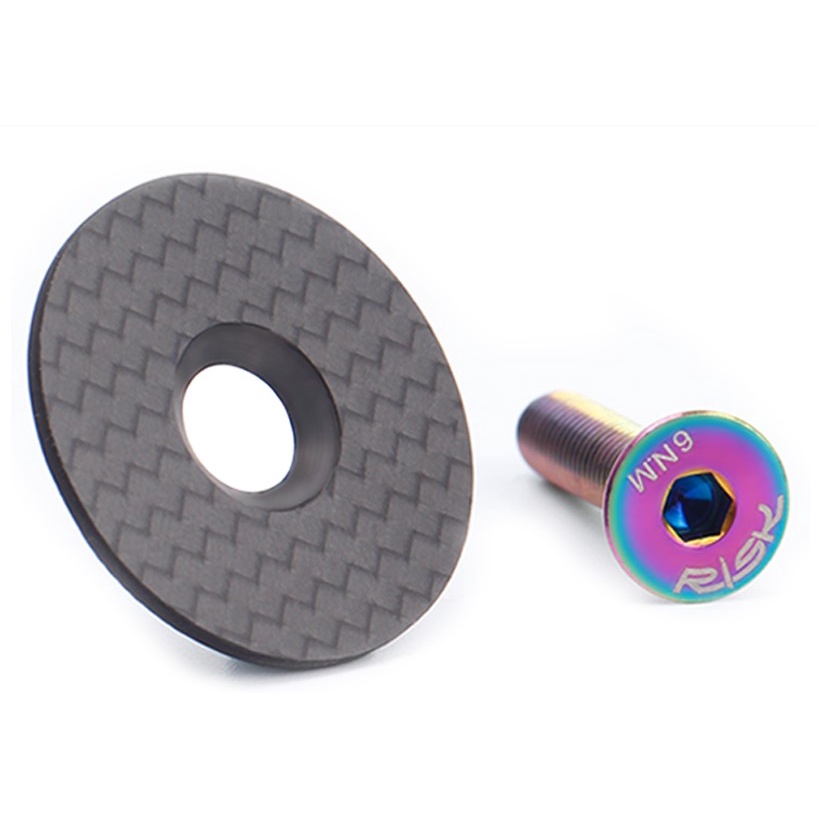 Tampa De Mesa Carbono Guidão Parasuto Titânio Bike bike Bicicleta Mtb Speed 6 Gramas