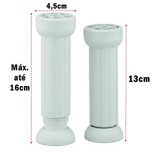 Pés Para Móveis Armário 13cm Regulável - 13 A 17cm + Parafusos cinza gabinetes Cód. 2125-6