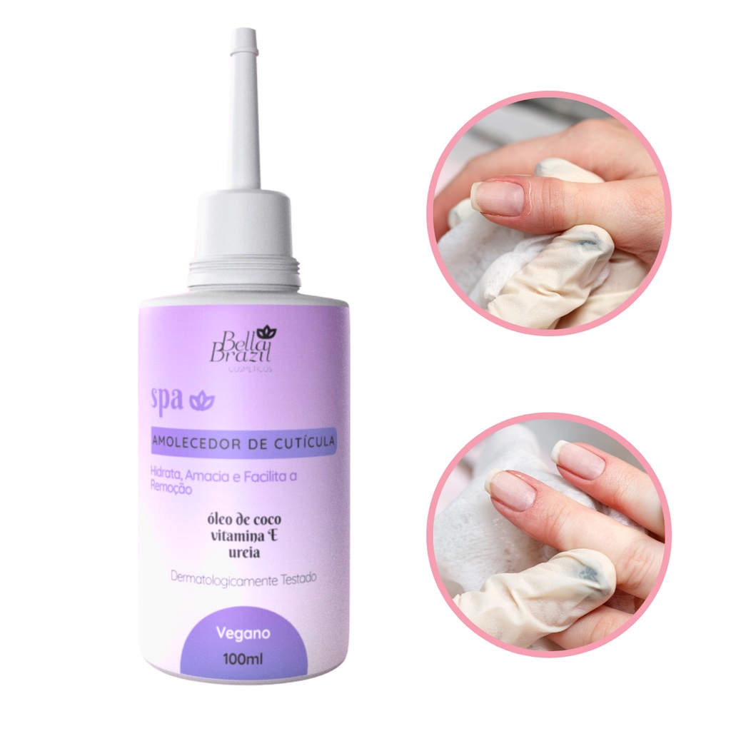 Amolecedor de Cutículas com Óleo de Coco 100ml Bella Brazil