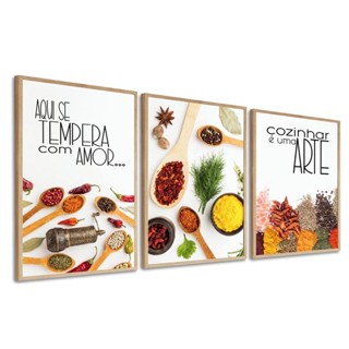 Quadro Decorativo Temperos Frases Para Cozinha Restaurante