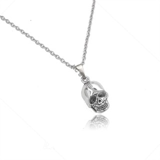 Colar de Caveira Moto Rock Gótico masculino feminino corrente prata prateado choker maxi colar