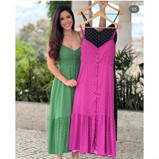 Vestido Poa em Oferta na Shopee