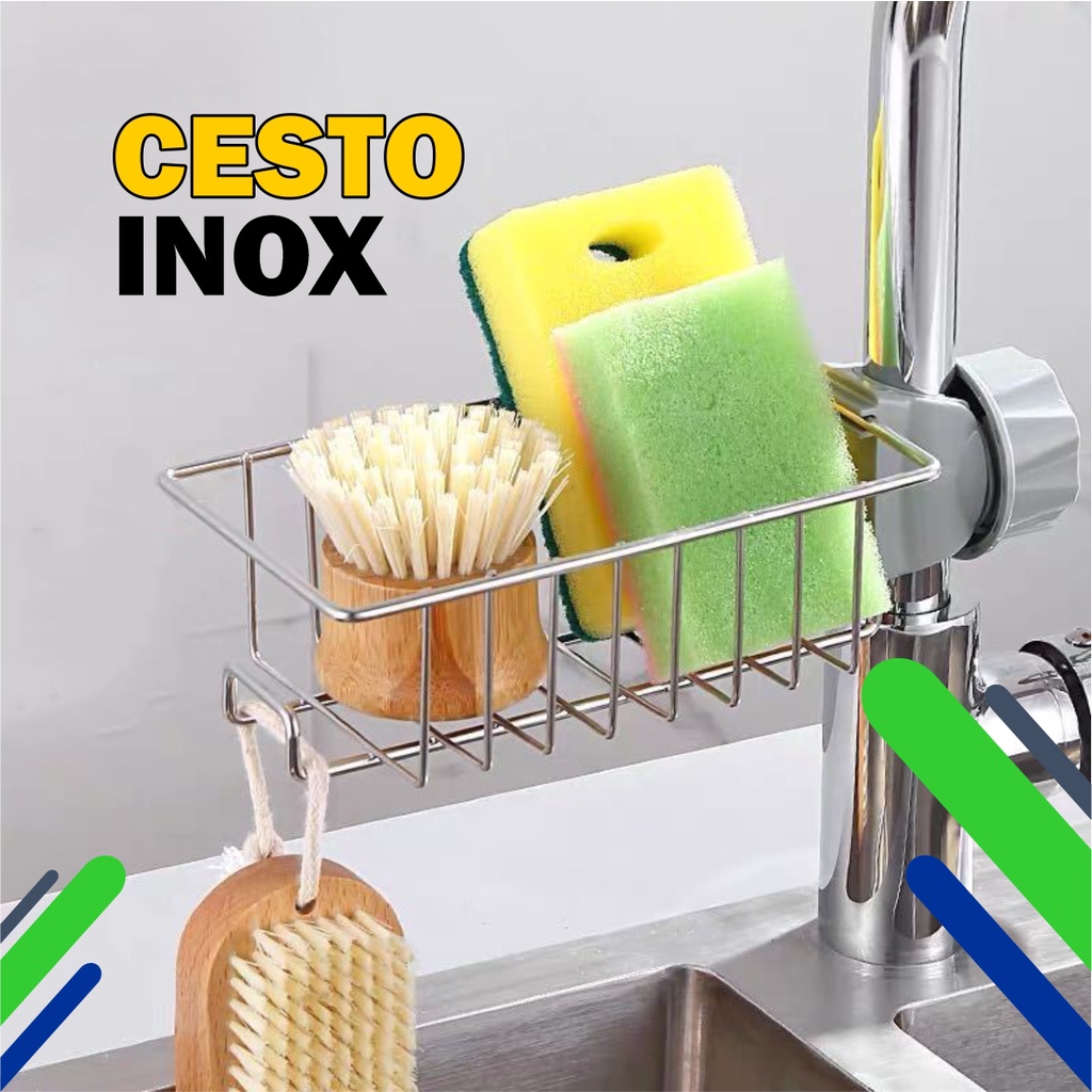 Cesto Inox Para Organizar Pia na Cozinha