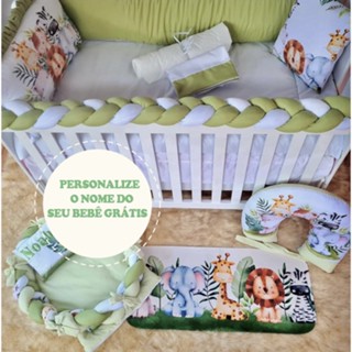 Kit de Berço Safari Verde Sublimado 10 Peças
