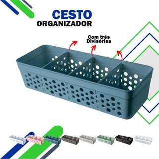 Cesto Organizador Com 3 Divisórias P Removível Colmeia Para Armários - Bijoteria - Calcinhas - Maqu