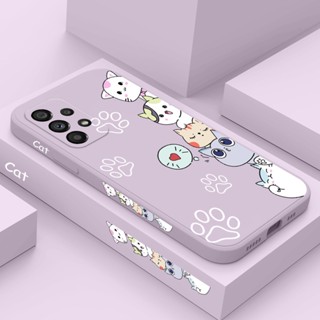 Empilhamento De Gatos Caixa Telefônica Para Samsung Galaxy A54 A34 A24 A14 A04 A04S A04E 4G 5G Capa De Silicone Líquido Com Padrão Lateral