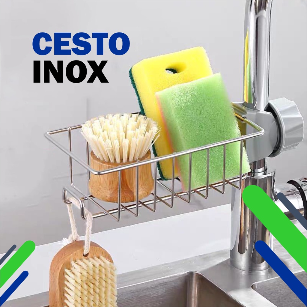 Cesto Inox Para Organizar Pia na Cozinha