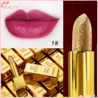 Batom Dourado 6 Cores Com Glitter/Brilho Labial Nu Aveludado Longa Duração 3,5g ZHE