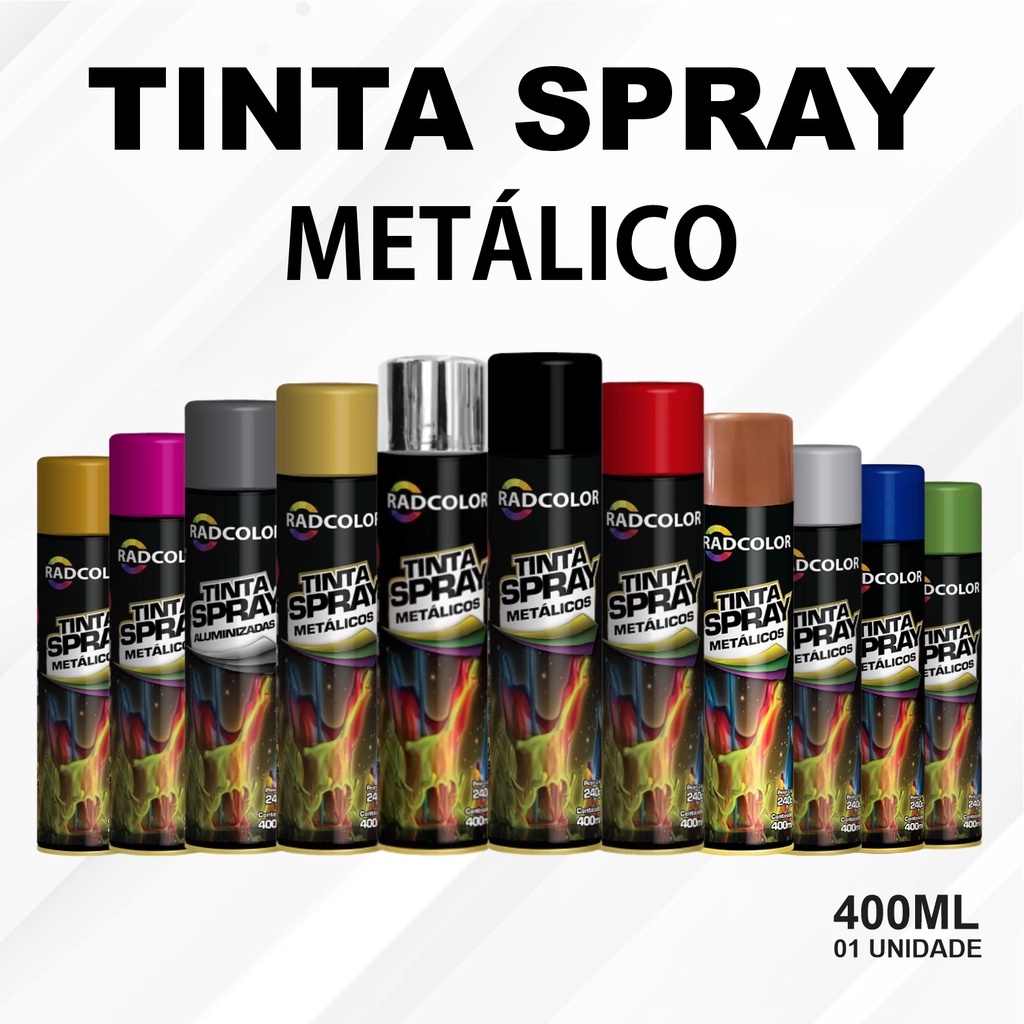 Tinta em Spray Metalico 400ML Radcolor - Diversas Cores em Oferta na Shopee