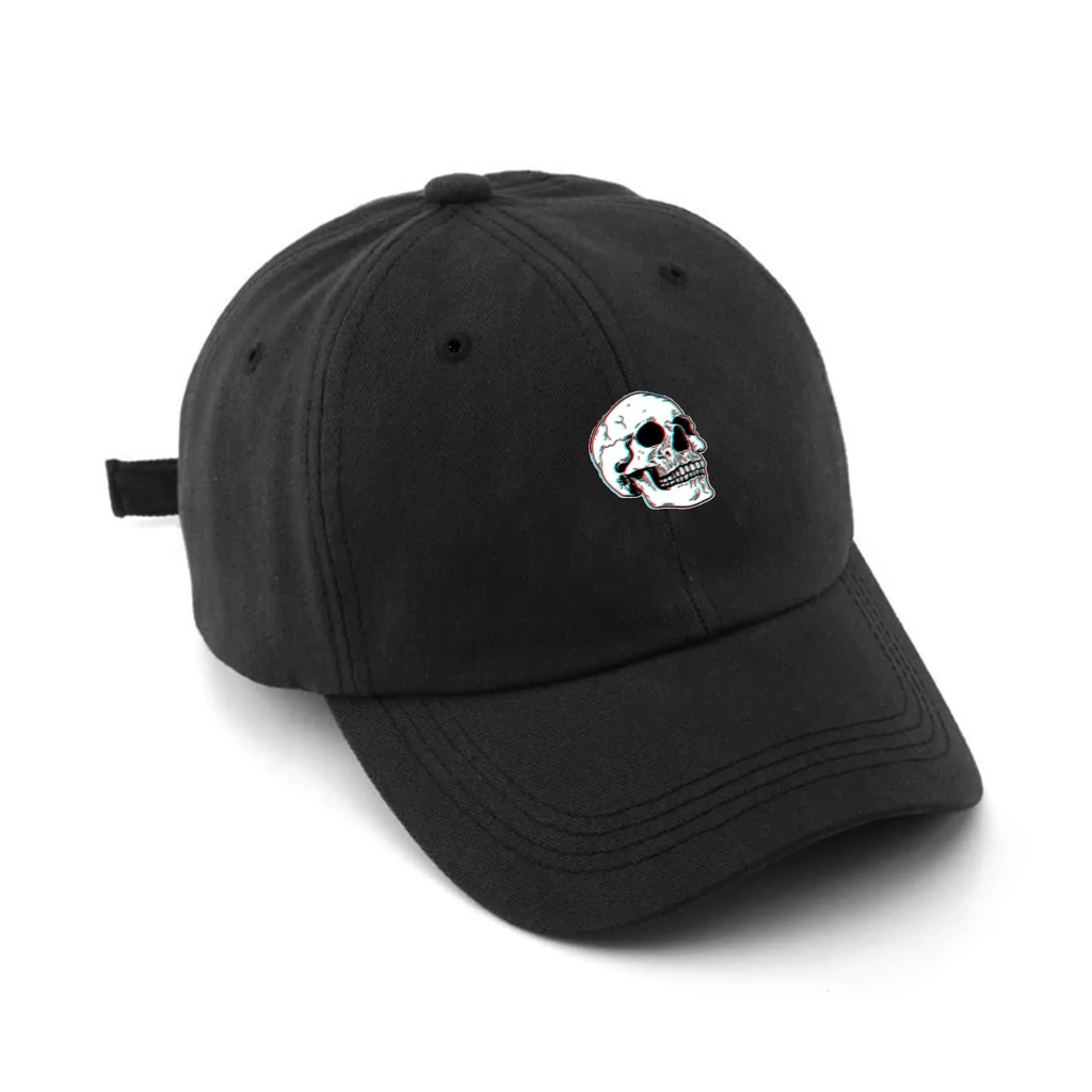 Bone Baseball preto masculino Caveira Psicodelica