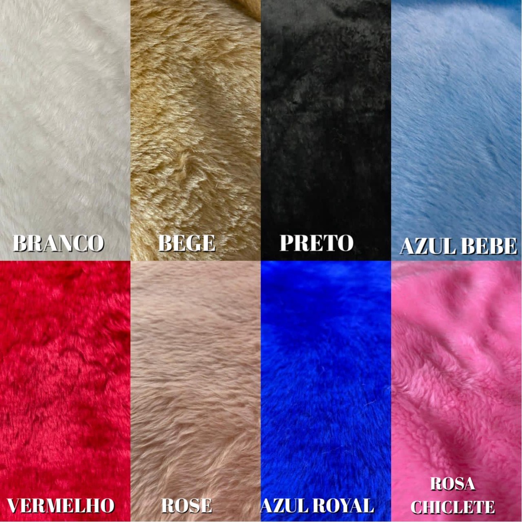 tecido Pelúcia fofinha e macia pelo medio varias cores  0,50x1,60cm em Oferta na Shopee