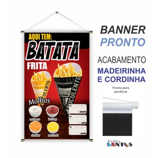 1 banners prontos tema: ( LANCHE BATATA FRITA ) REF-30 (obs. NÃO HÁ POSSIBILIDADE DE MUDANÇA NA ARTE)