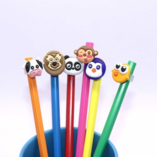 Ponteiras de Lápis Caneta ou Canudo Animais Bichinhos Zoo Divertidas 12 peças em Oferta na Shopee