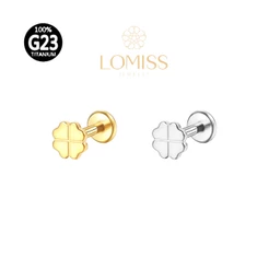 Piercing Helix Tragus Conch Boca-Medusa Labret Titânio G23 Trevo 4 Folhas Lomiss