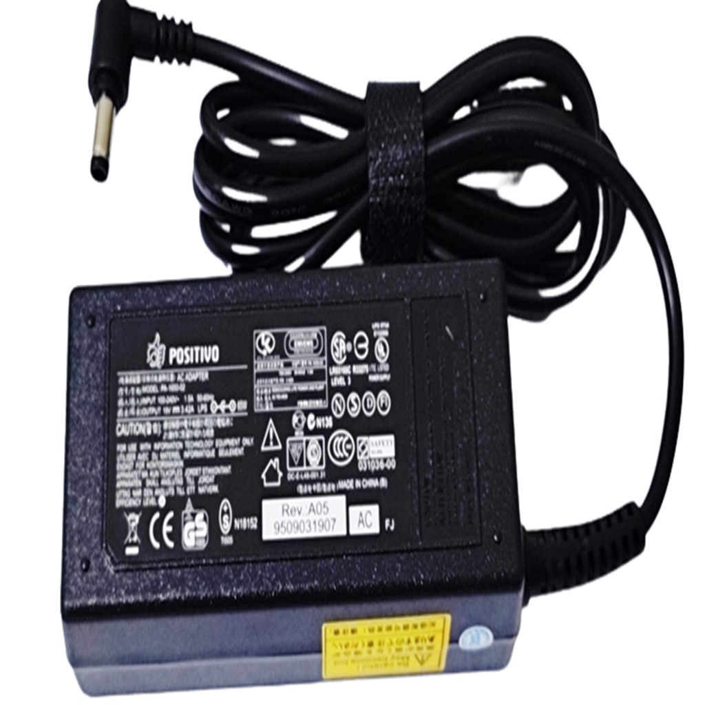 Fonte Carregador Para Notebook Positivo 19 Volts 3,42 Amperes 65 Watts