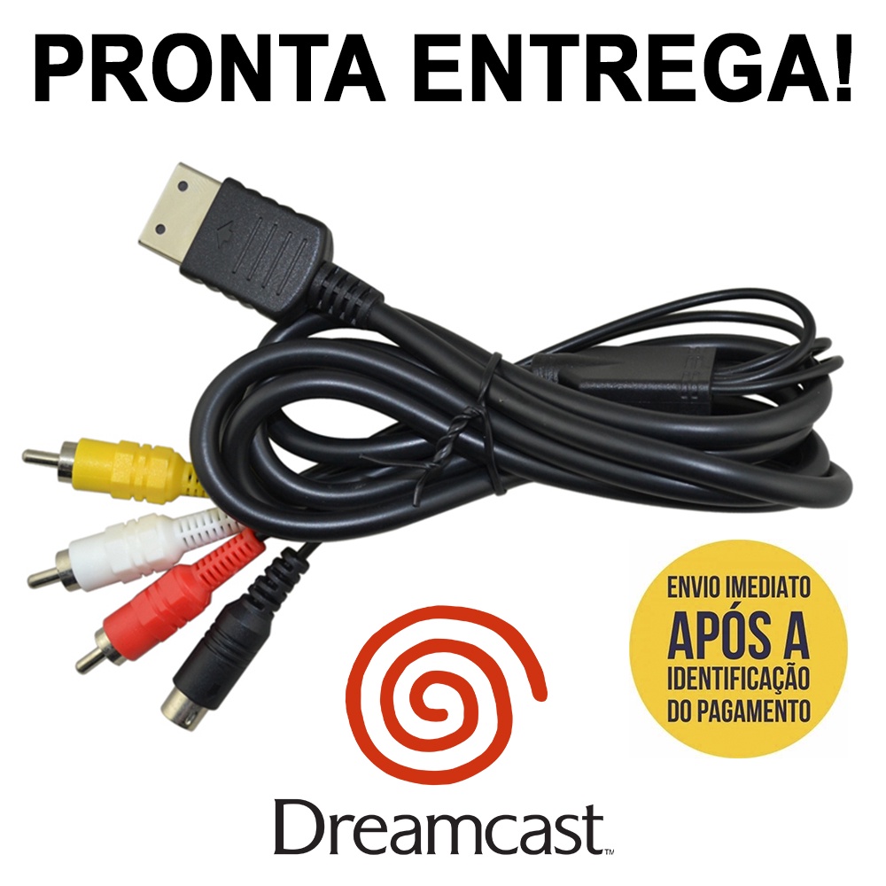Cabo Av S-video Dreamcast Reforçado Ótima Qualidade Dc Novo!