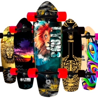 Skate Cruiser Lyons Profissional Abec 15 Truck Invertido - NÃO É SIMULADOR DE SURF