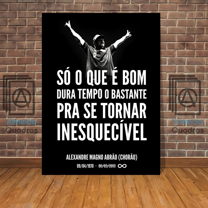 Placa Decorativa Chorão Charlie Brown Jr Frase em MDF