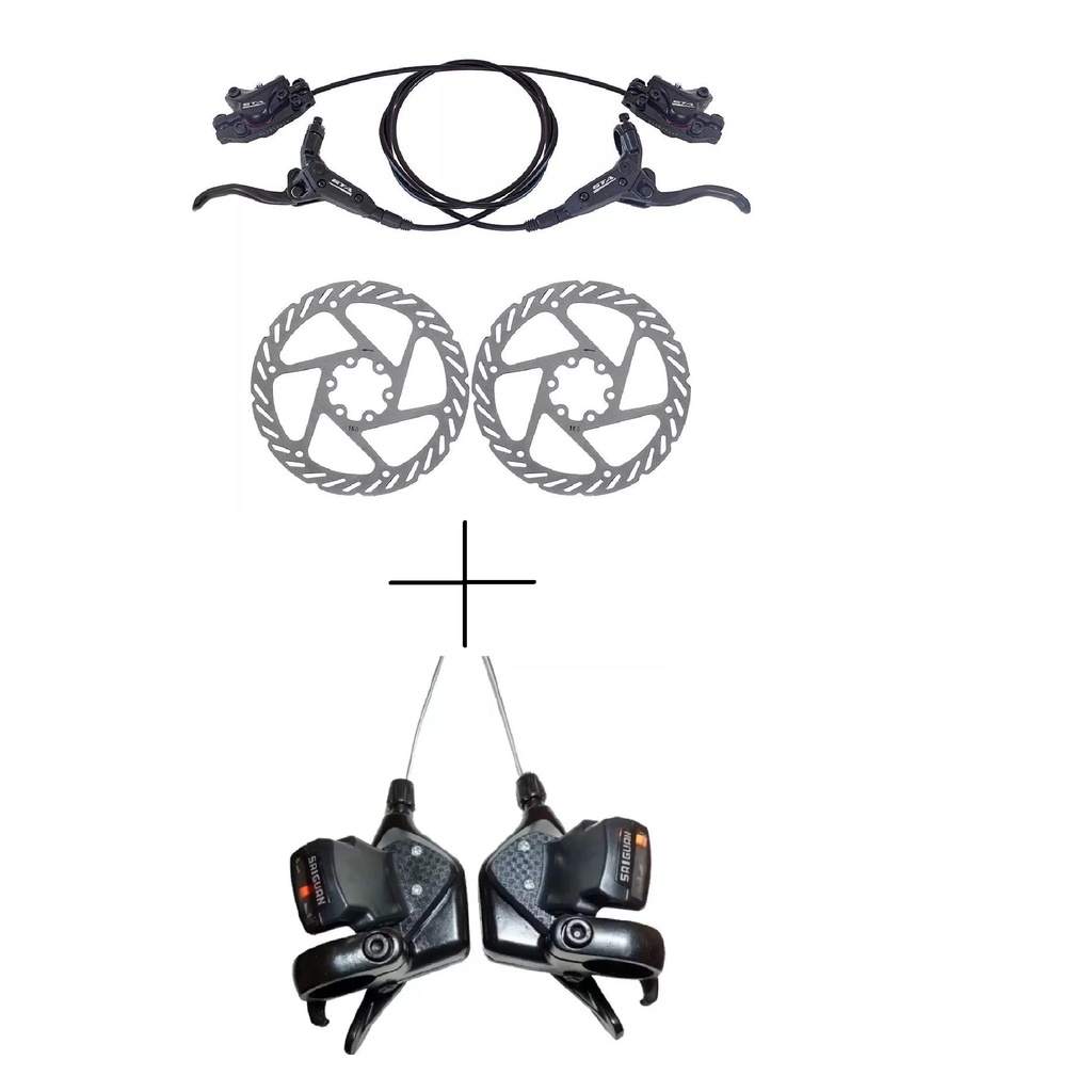 Kit de Marcha Par de Alavanca de Marcha Saiguan 24V 8V Para Bicicleta Sem Manetes Rapid Fire Cambio de Bike Engrenada