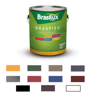 Tinta Piso Braspiso Acrílica Acet. 3,6l Brasilux Cores
