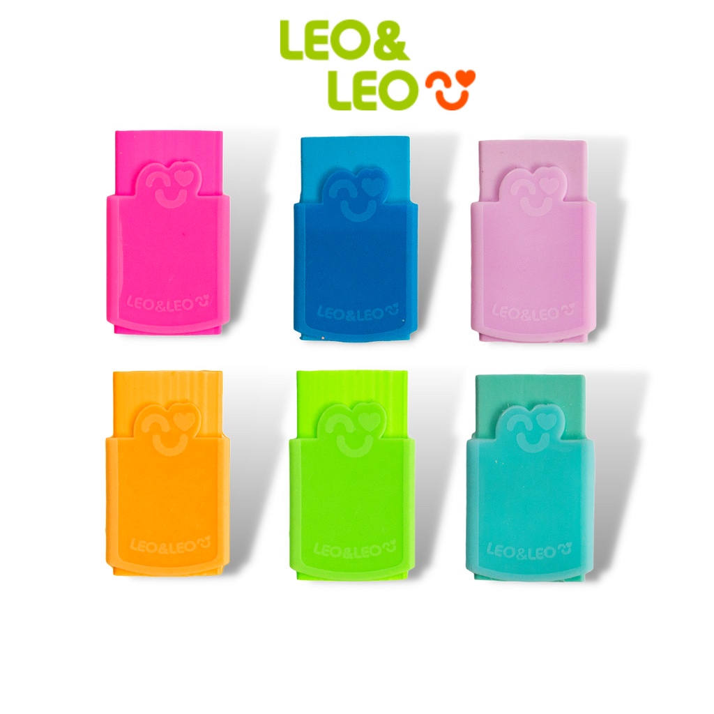 Borracha Escolar Plástica Color Neon Rosa Azul Verde Laranja Leo&Leo