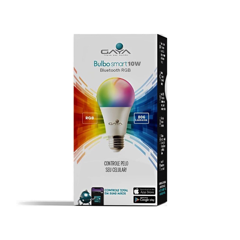Lâmpada Inteligente Smart Wi-fi Bluetooth 10w Colorido Rgb Branco Frio e Quente Gaya