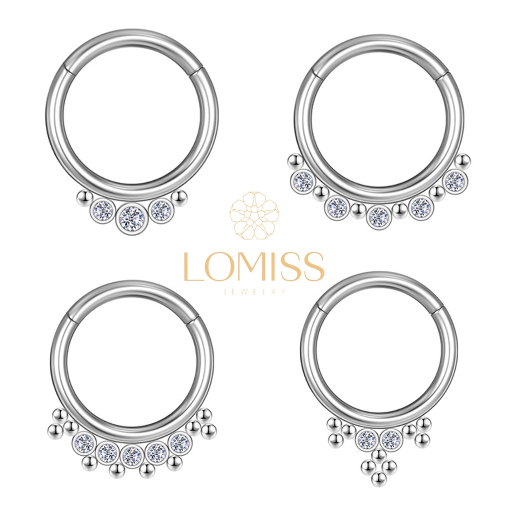 Piercing Septril Rook Conch Daith Nariz Argola Aço Cirúrgico Indiano 5 Zircônia Lomiss piercing em Oferta na Shopee