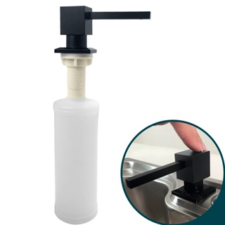 dispenser dosador Detergente quadrado Preto Fosco aço Inox porta detergente Inox 304 embutir Cozinha em Oferta na Shopee