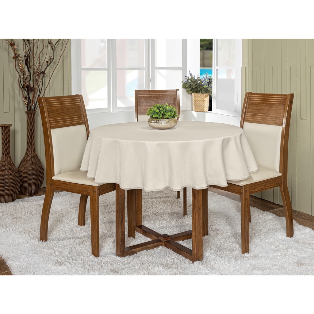 Toalha De Mesa Redonda 1,45m Oxford Várias Cores Decoração Festa Buffet Cozinha