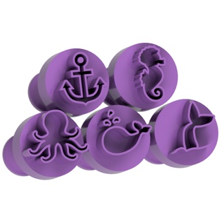 Carimbo para Brigadeiro e Doces - Fundo do Mar 1 - Kit com 5 unidades em Oferta na Shopee