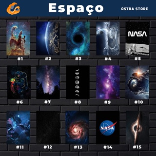 Espaço 01 a 15 - Placa MDF & Quadro com Moldura Galaxia galaxy astronauta nasa buraco negro estrelas em Oferta na Shopee