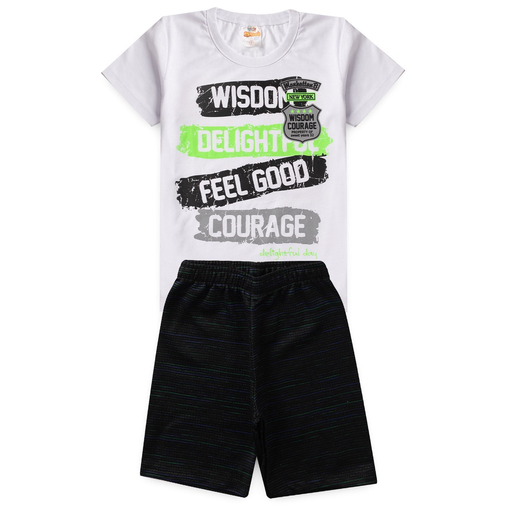 Conjunto infantil Wisdon masculino - Verão Tam 1 ao 14 anos