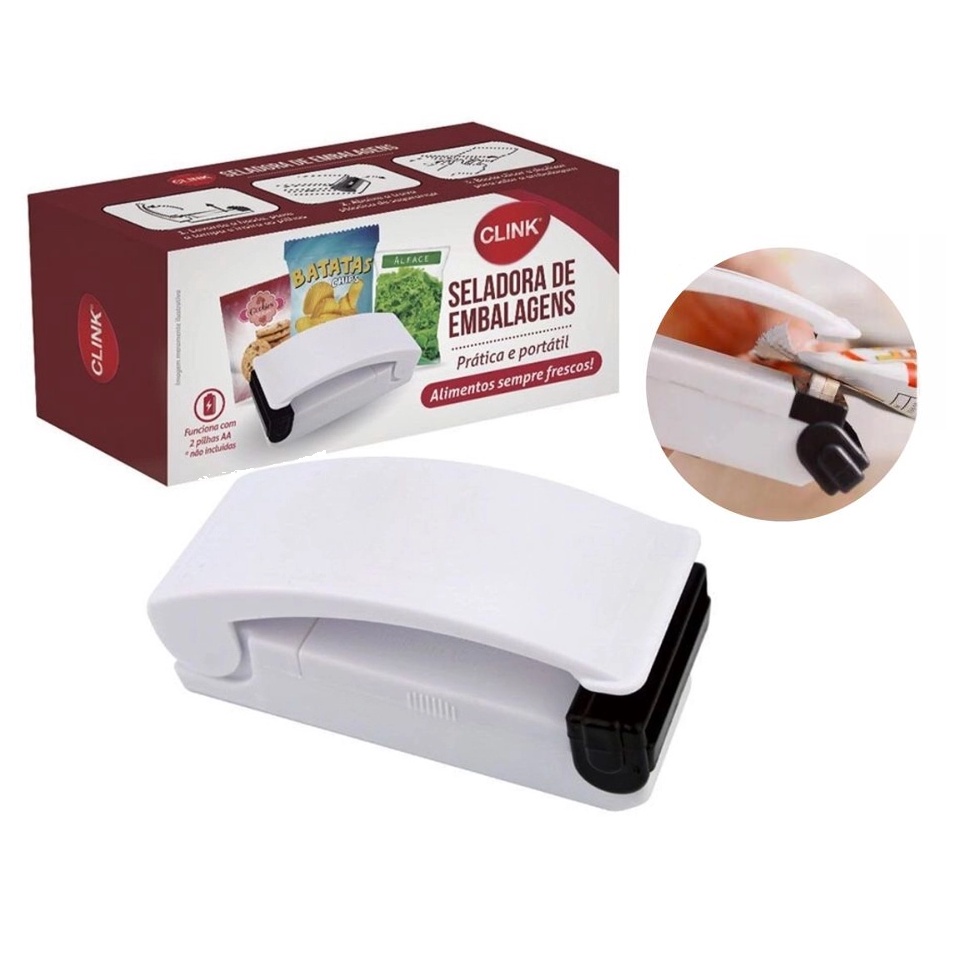Mini Selador  A Pilha de Sacos Plásticos Portátil Embalagens