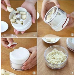 Kit C/3 Mini Processador De Alimentos Manual Pequeno Picador e Cortador De Temperos 2 Lâminas Cozinha