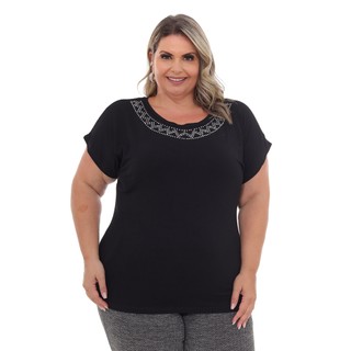 Blusa Plus Size Casual Moderna Com Strass Moda Casual Elegante Conforto E Estilo Blusa Feminina