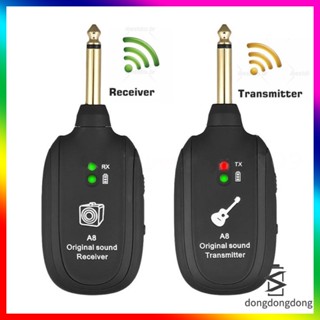 Sistema Sem Fio UHF Receptor Embutido Recarregável De Transmissão De Guitarra Elétrica