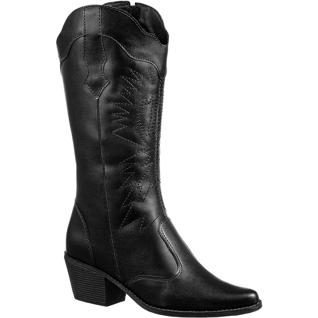 Botas GiGiL Femininas Cano Baixo Salto Médio Estilo Texana