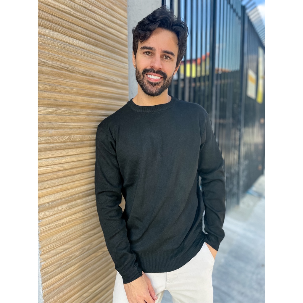 Blusa Frio Masculino Suéter Modal Liso Inverno 3RD SD351