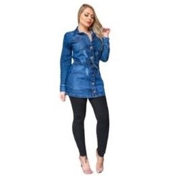 Parka Feminina Jeans Moda Outono Inverno