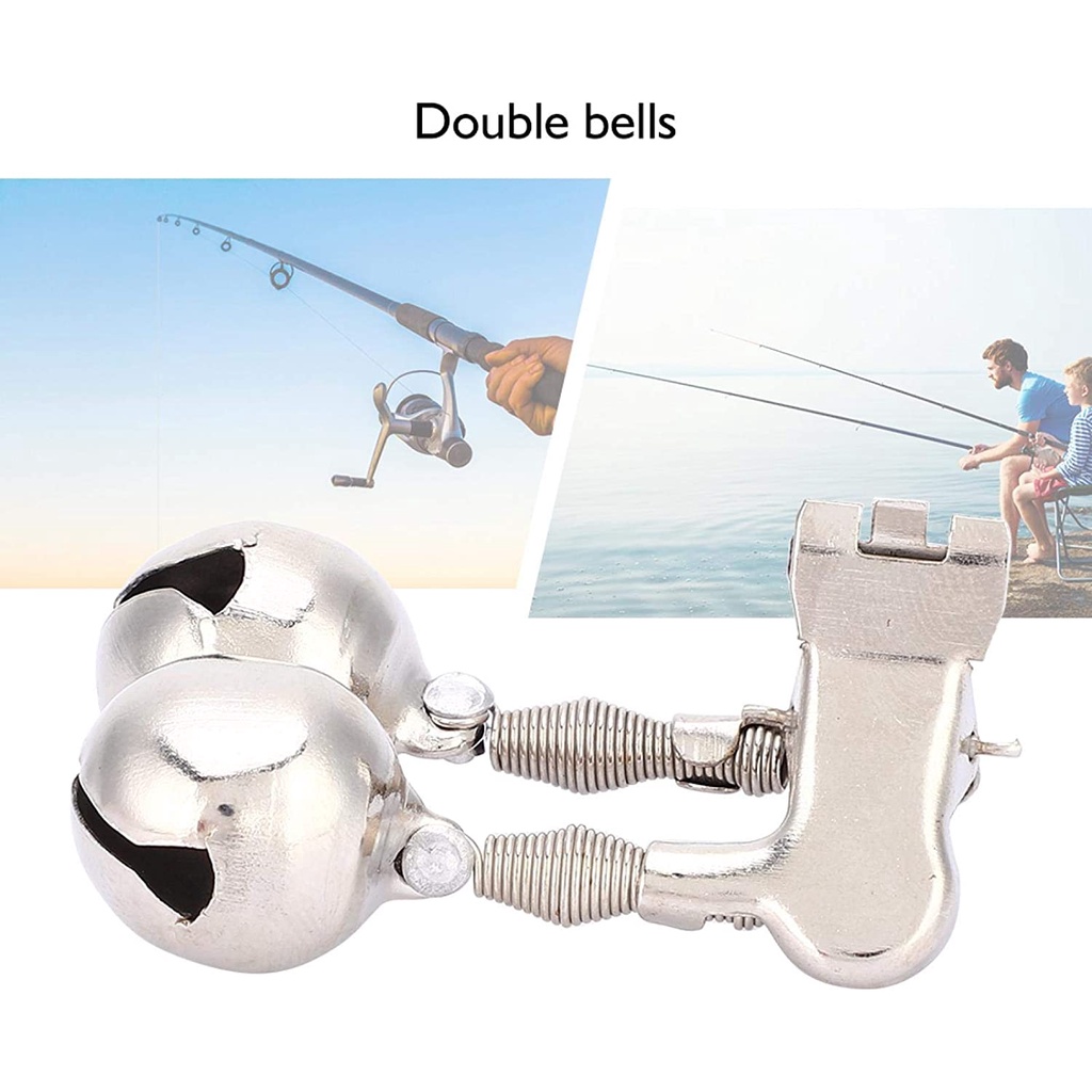 Kit sino duplo de metal Pesca Alarme Sonoro Kit 5 / 10 / 20 unidades