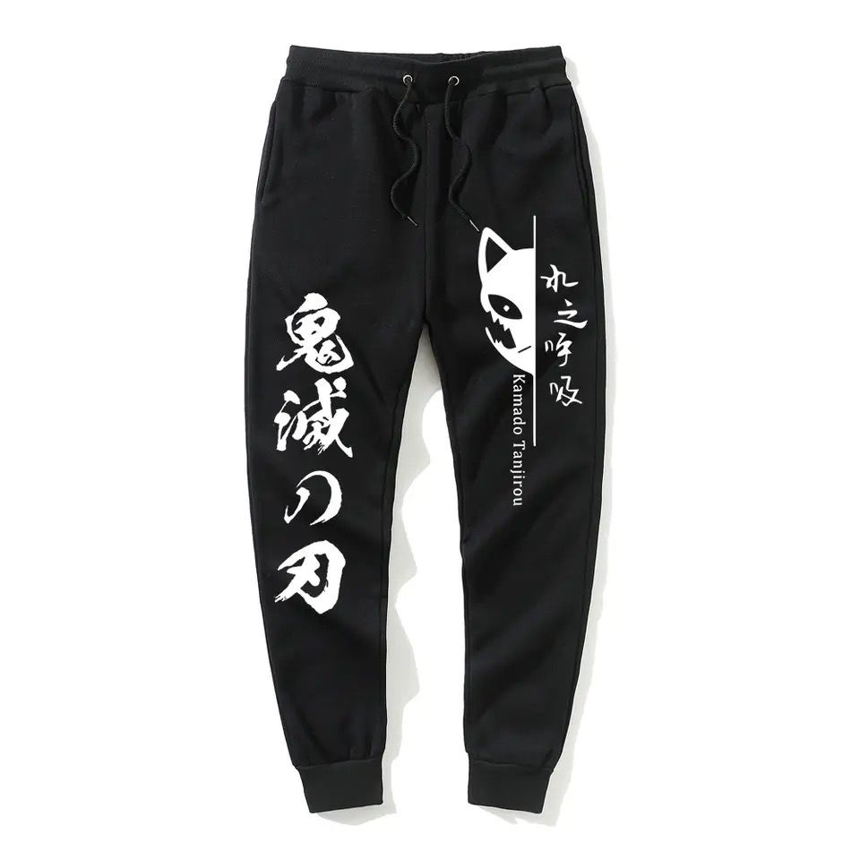 Calça Jogger Moletom Demon Slayer Kamado Tanjirou Mangá Anime Unissex