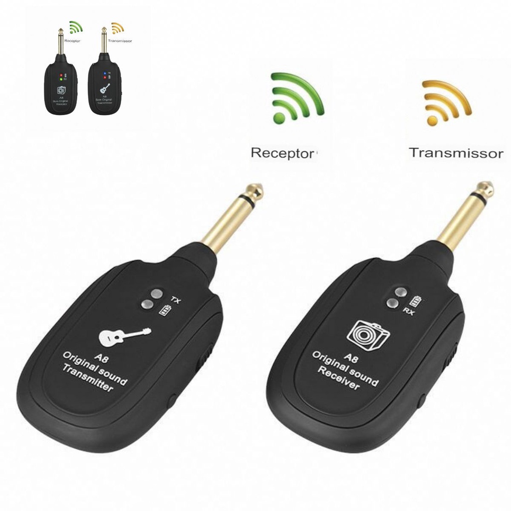 Transmissor Guitarra Violão Baixo Teclado Cabo P10 Sem Fio Wireless Uhf em Oferta na Shopee